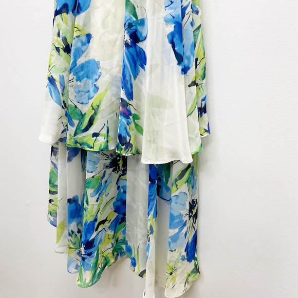 Eliza J Floral High Low Halter Chiffon Midi Dress - Picture 3 of 7